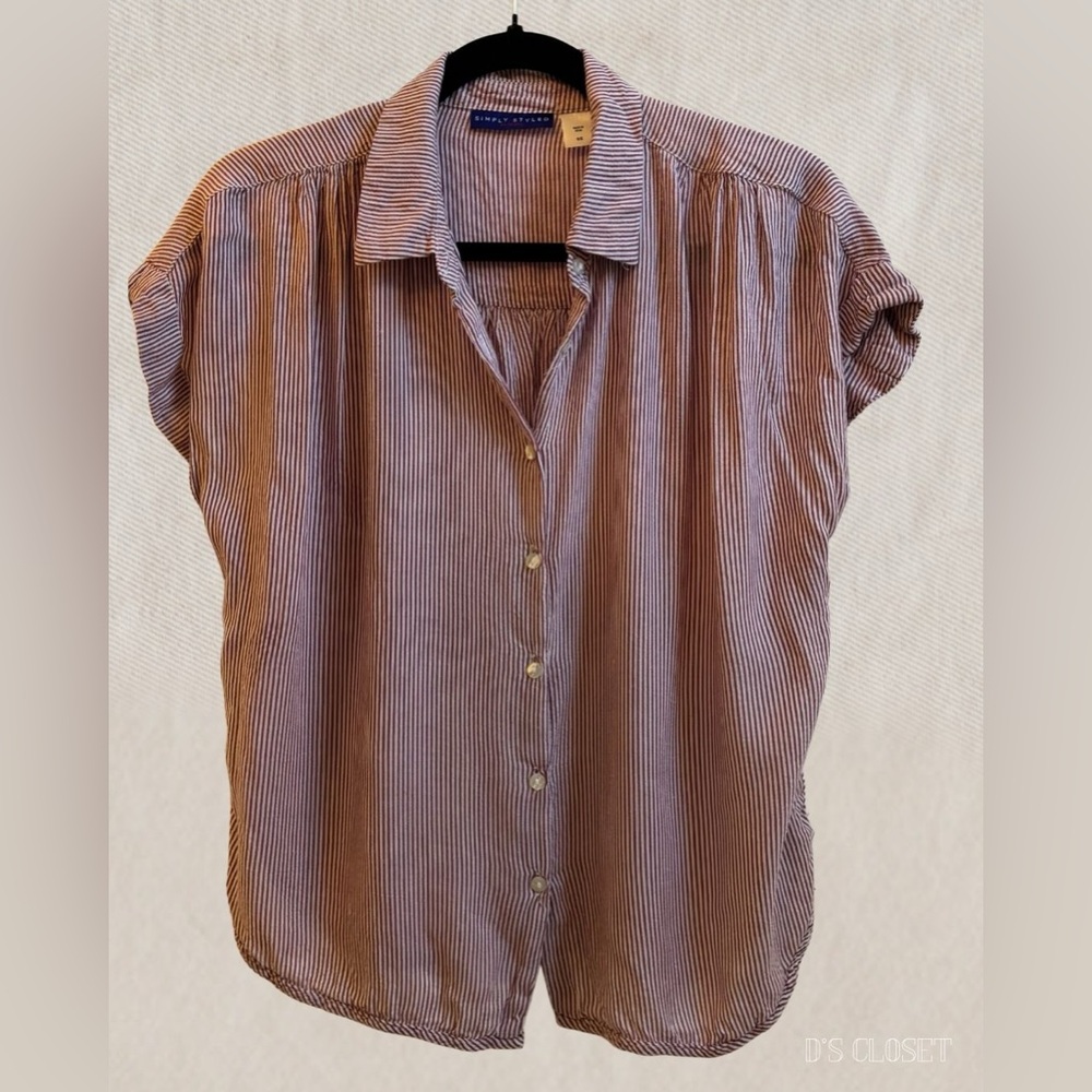 Striped Button-Up Women's Top